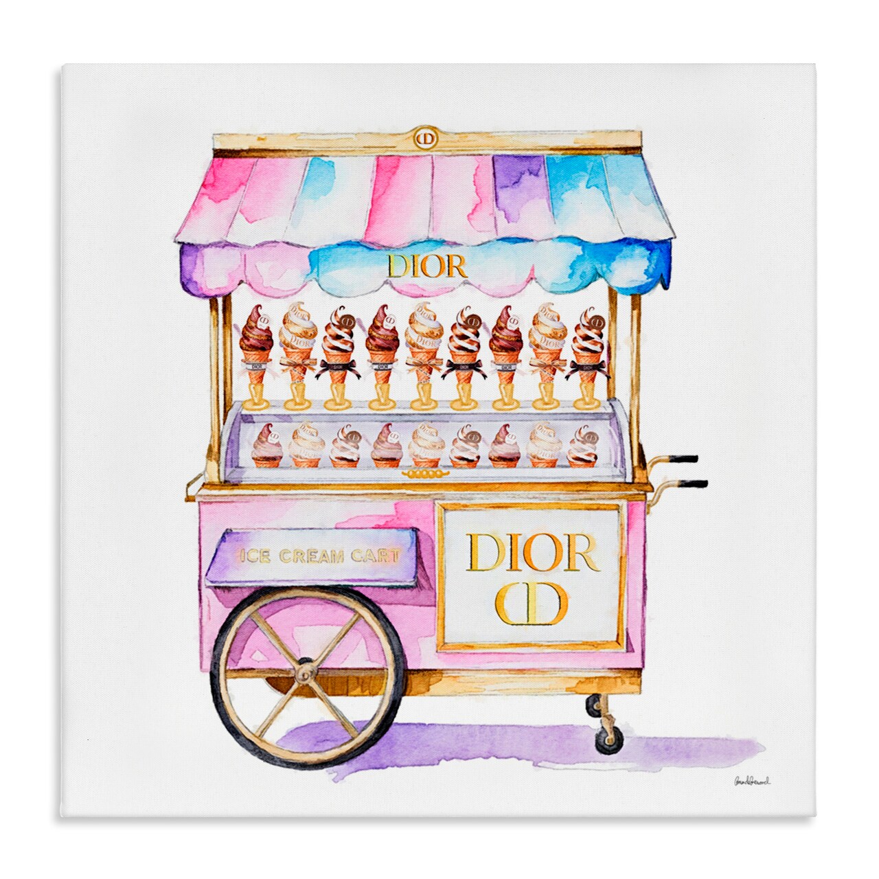 Stupell Industries Pastel Glam Ice Cream Canvas, design by Amanda Greenwood